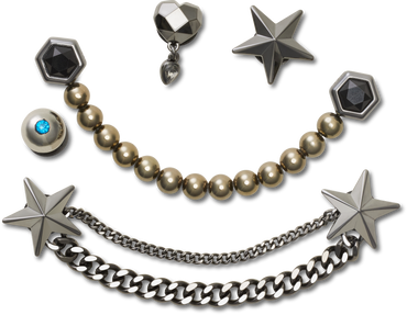 Jibbitz™ Punk Gunmetal 5-Pack