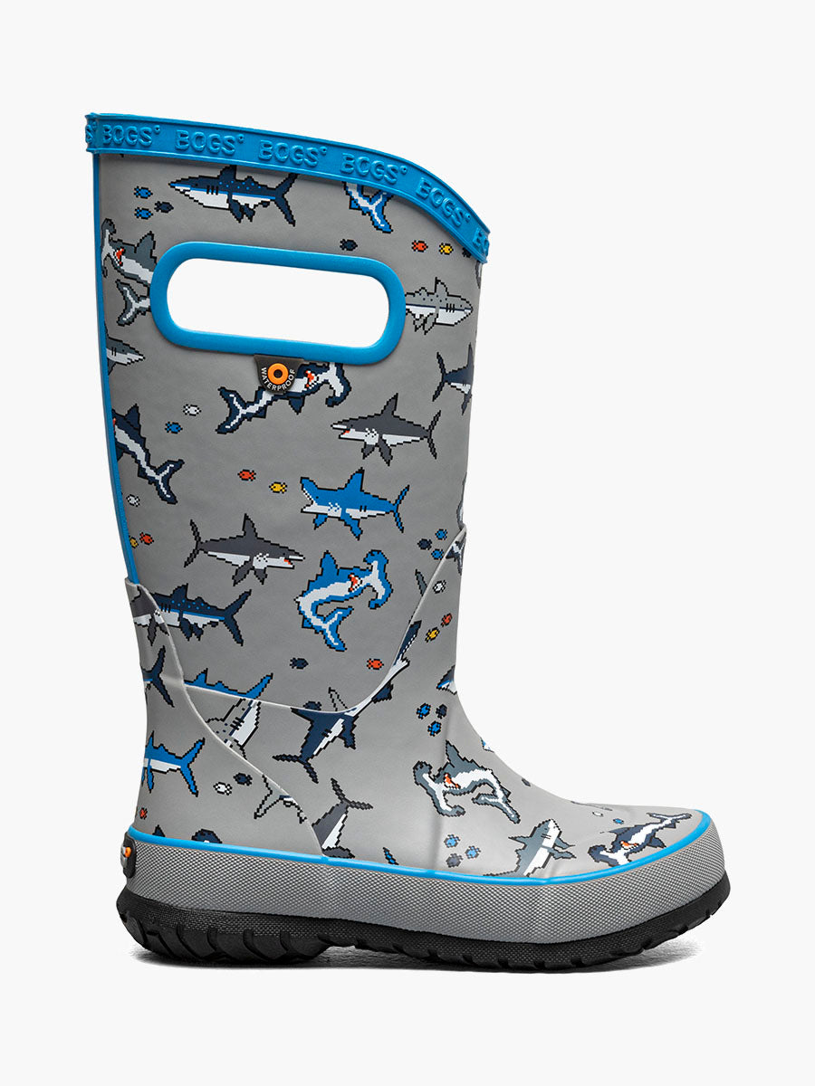 Kids' Rainboot Pixel Shark