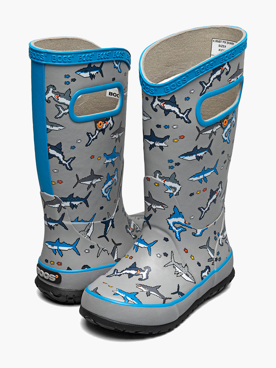 Kids' Rainboot Pixel Shark