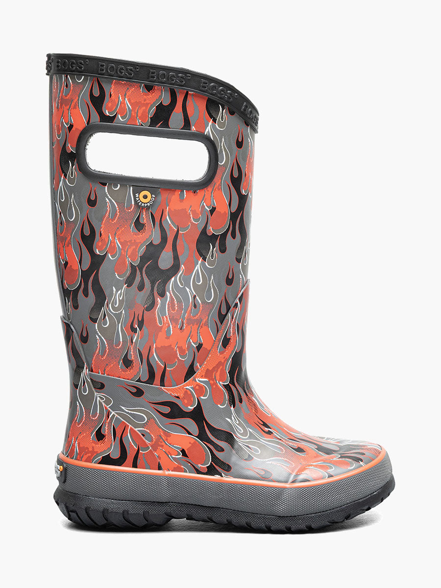 Kids' Rainboot Fire Flame