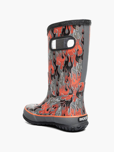 Kids' Rainboot Fire Flame